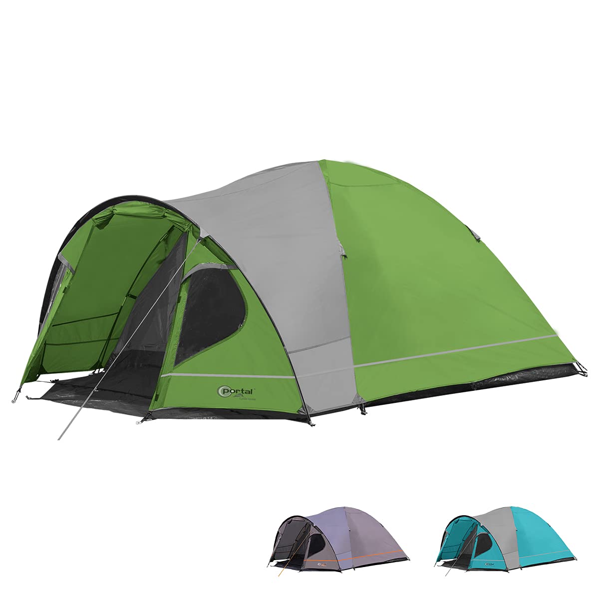 Portal Outdoors Unisex's Zeta Spacious Dome Tent, with Fibreglass Poles, Porch and Triple Ventilation, Sleeps up to 4, Blue, 4 Person — image 1