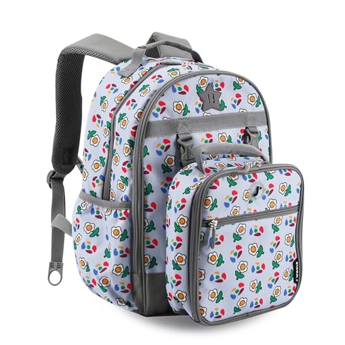 Image of J World Duet Kids Backpack & Lunch Box Set For Girls & Boys Pre-K to Elementary School, Every Daisy