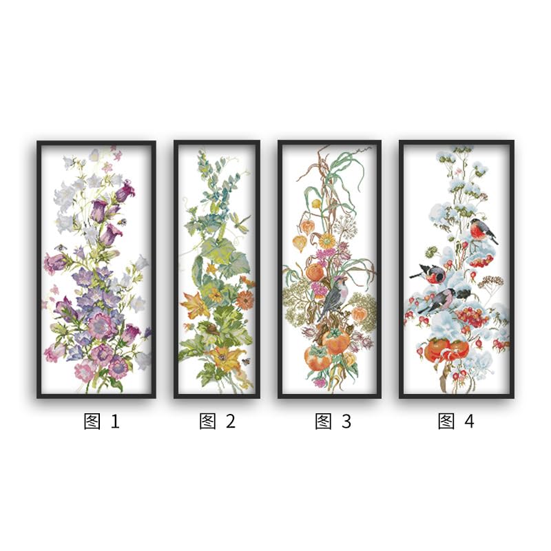 Image of Rosyfoxes Cross Stitch Kits Stamped Full Range of Embroidery Starter Kits for Beginners DIY- Printed kit Spring(Printed) 11CT 16.1x31.5 inches