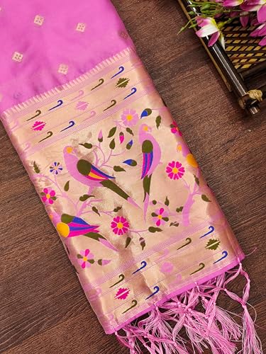 Image of DEVANGI Women's Woven Paithani Banarasi Silk Dupatta /Chunni For Women, Floral Print 1 Meter Wide and 2.3 Meter Length Printed Designer Dupatta /Chunni For Girls