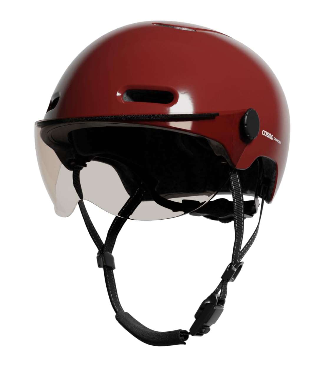 Cosmo Connected Cosmo Fusion+ Casque Intelligent Vélo Trottinette Visière Adulte Clignotants Feu Freinage Automatique Détection Chute