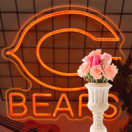 Football Neon Sign for Wall Decor Cool Dimmable Light Up Football Team Logo USB Powered Man Cave Game Room Bar Club Party Birthday Christmas Merch Gift for Boys Rugby Fans (B)