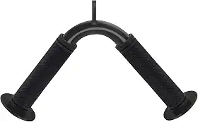Barra de pressão de tríceps, acessório de cabo de barra V, aço resistente com aderência de borracha antiderrapante (preto)