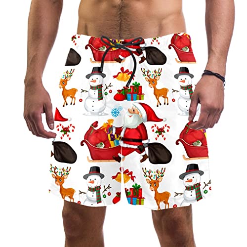 Maillots de bain pour hommes Noël motif cerf et élan de plage HadHfun