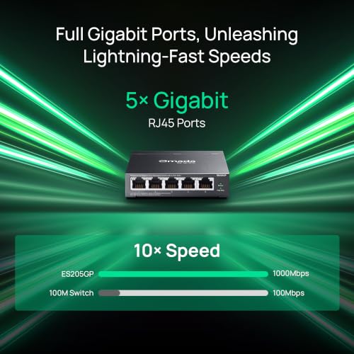 Image of TP-Link Omada 5 Port Gigabit Easy Managed, PoE Switch, 65W Budget, PoE+ Compliant, Up to 250m PoE Distance, Auto Recovery, VLAN, Auto Loop Prevention, Fanless, Managed by Omada(ES205GP)