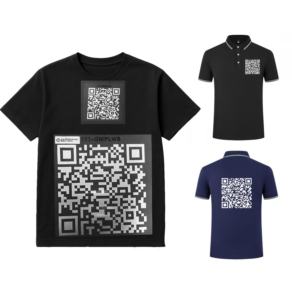 Iron-On QR Code Heat Transfer Vinyl for T-Shirts, Hoodies, Tote Bags– DIY Wearable Art QR Code Sign for Google Review, Social Media sign, Facebook & Instagram, YouTuber– Editable URL, Link to Any Page