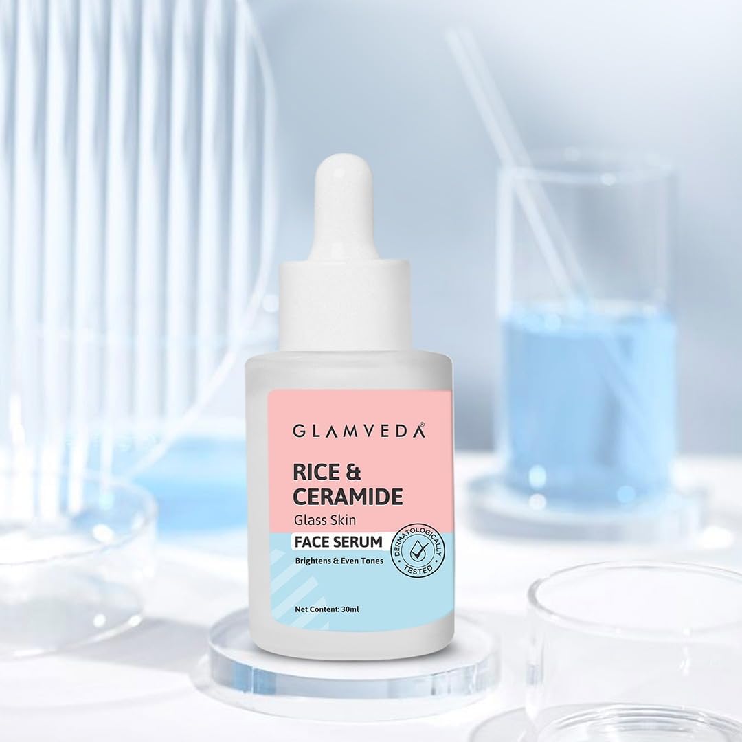 Korean Rice & Ceramide Vitalizing Face Serum Skin Barrier Building, Nourishing, Brightens Skin | For Dry, Sensitive & Combination | No Paraben | 30ml