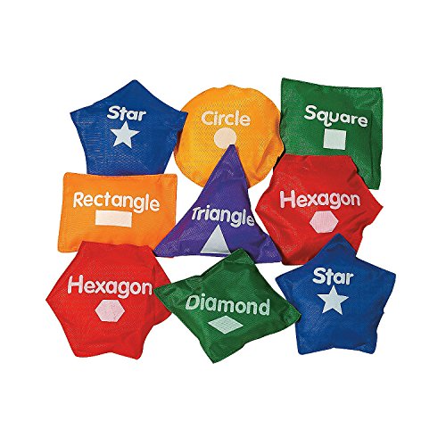 Fun Express Geometric Shaped Bean Bags-14 Pc - 14 Pieces - Educational and Learning Activities for Kids