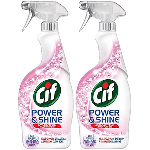 2 Pack of 700ml Cif Power & Shine with Powerful Anti-bac Multi-Purpose Cleaner Spray, Kills 99.9% Bacteria and Clean Your Surfaces with Powerful Anti-Bac Agent Cover
