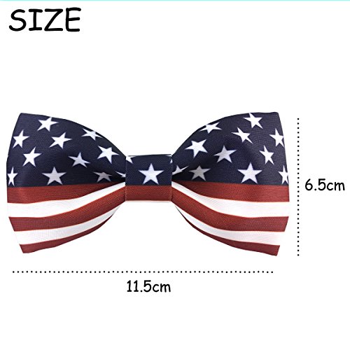 100% Satin Silk Mens Pre-Tied Bowtie Stars Stripes American Flag Solid Bow Ties (137) #TOP5