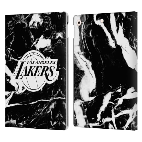 Étui iPad 10.2 Los Angeles Lakers en cuir premium et finitions marbre noir élégantes