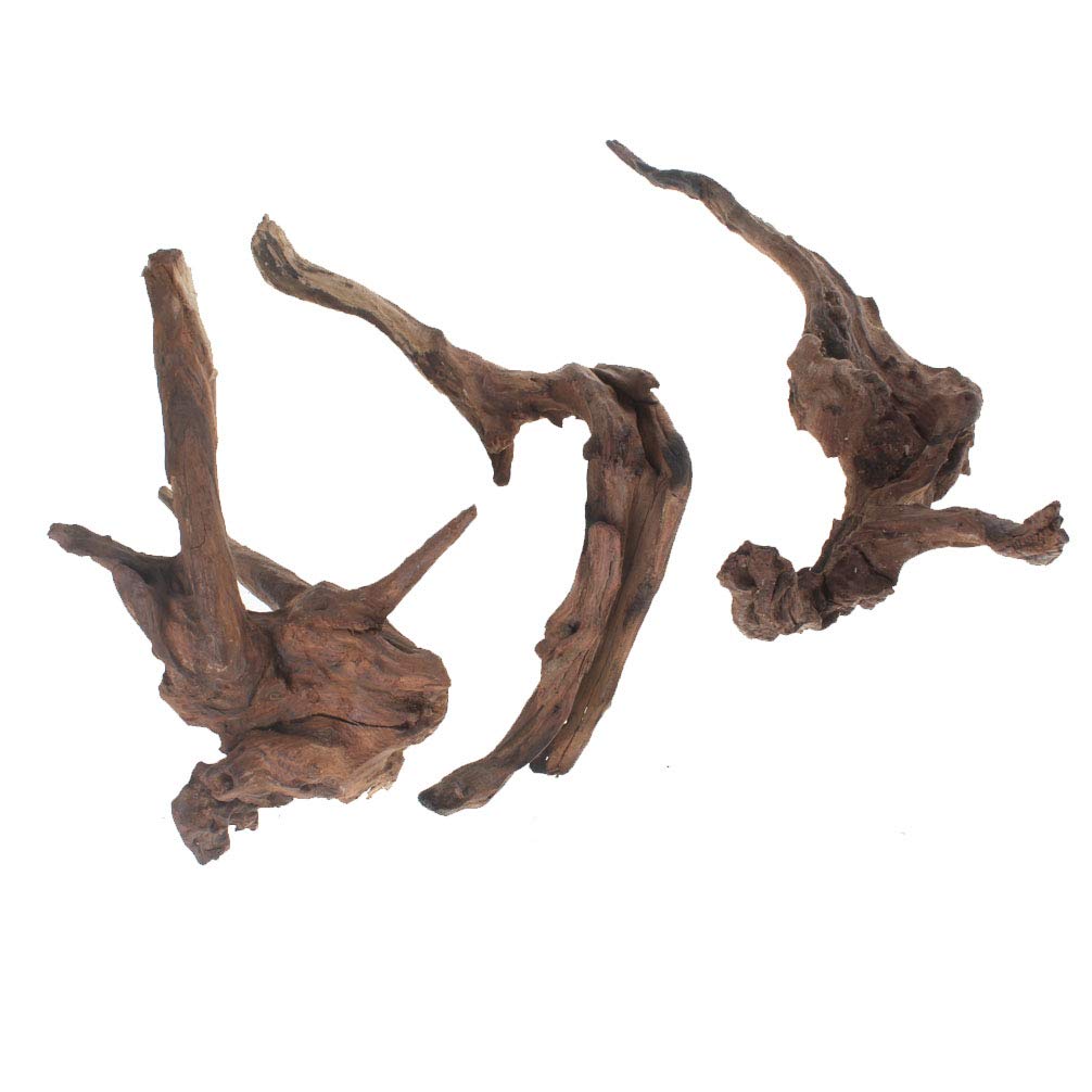 EmoursTM Madera hundible, madera a la deriva decorativa para acuarios (S/M - paquete de 3)