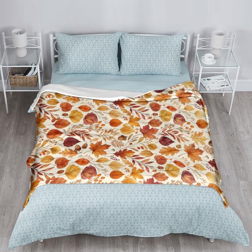 Couverture pelucheuse et légère orange automne jeté de lit canapé 152x203cm