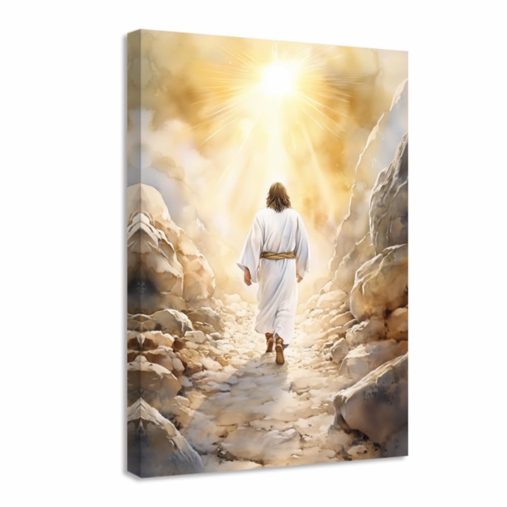LMYSXAOZ Jesus Christ Wall Art Religious Pictures God Canvas Prints Christian Framed Artwork Bible Stories Painting Church Christmas Decorations(Brown,20L x 30W)