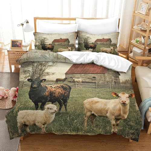 Parure de lit animaux de la ferme 200x200 microfibre housse de couette