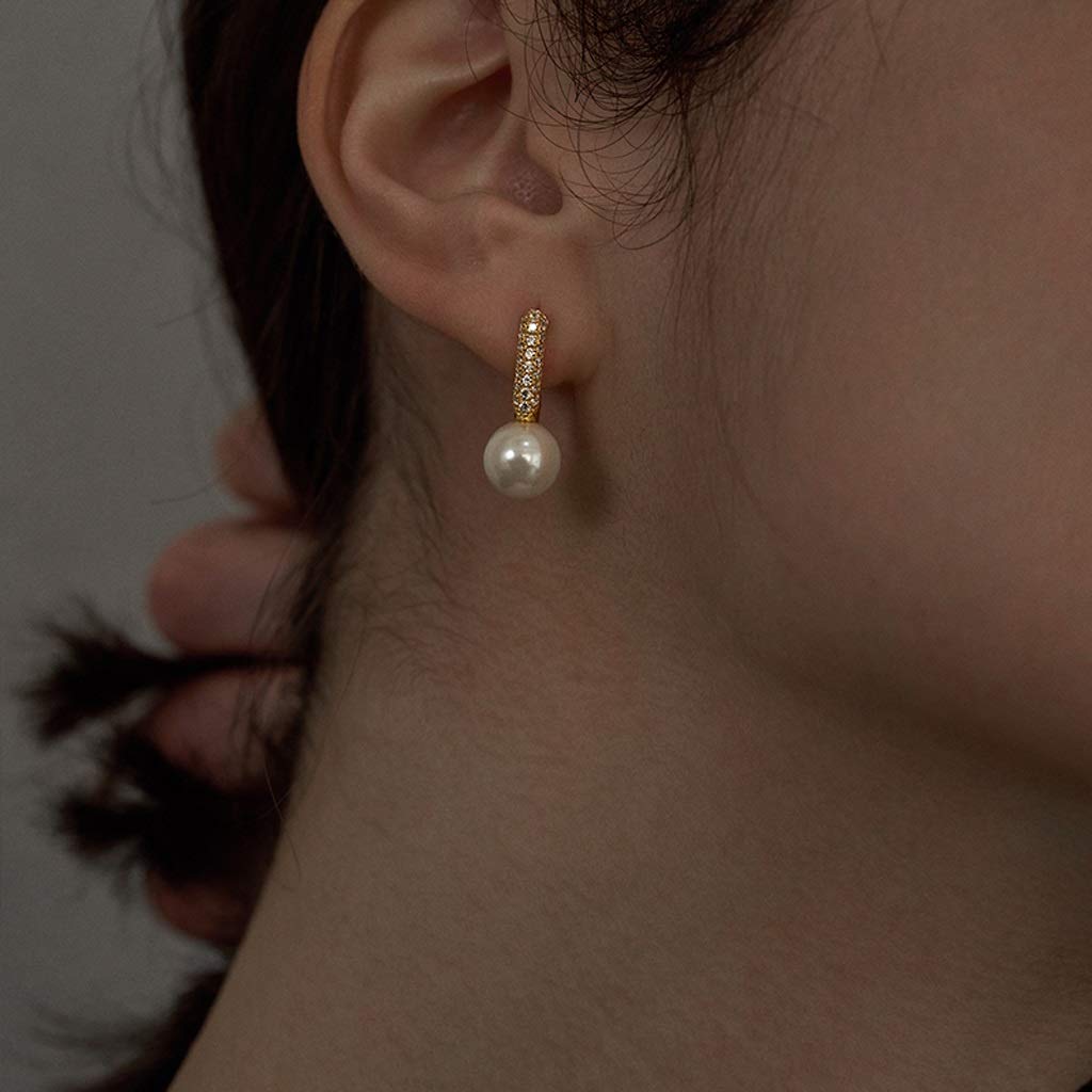 Orecchini da Donna Orecchini di Perle d'Acqua Dolce per Donna Orecchini in Argento Sterling S925 Adatti per Andare a Banchetti o Indossare Tutti i Giorni Orecchini delicati Orecchini Regalo