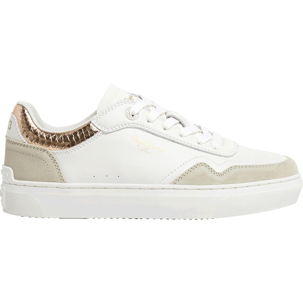 Pepe Jeans Camden Collar Low Top Trainers Women's White Size 38 (5)