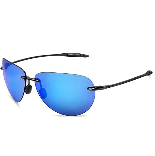 JULI - Lentes de sol deportivos para hombres y mujeres, marco sin montura Tr90 para correr, pesca, golf, surf, conducción, MJ8009