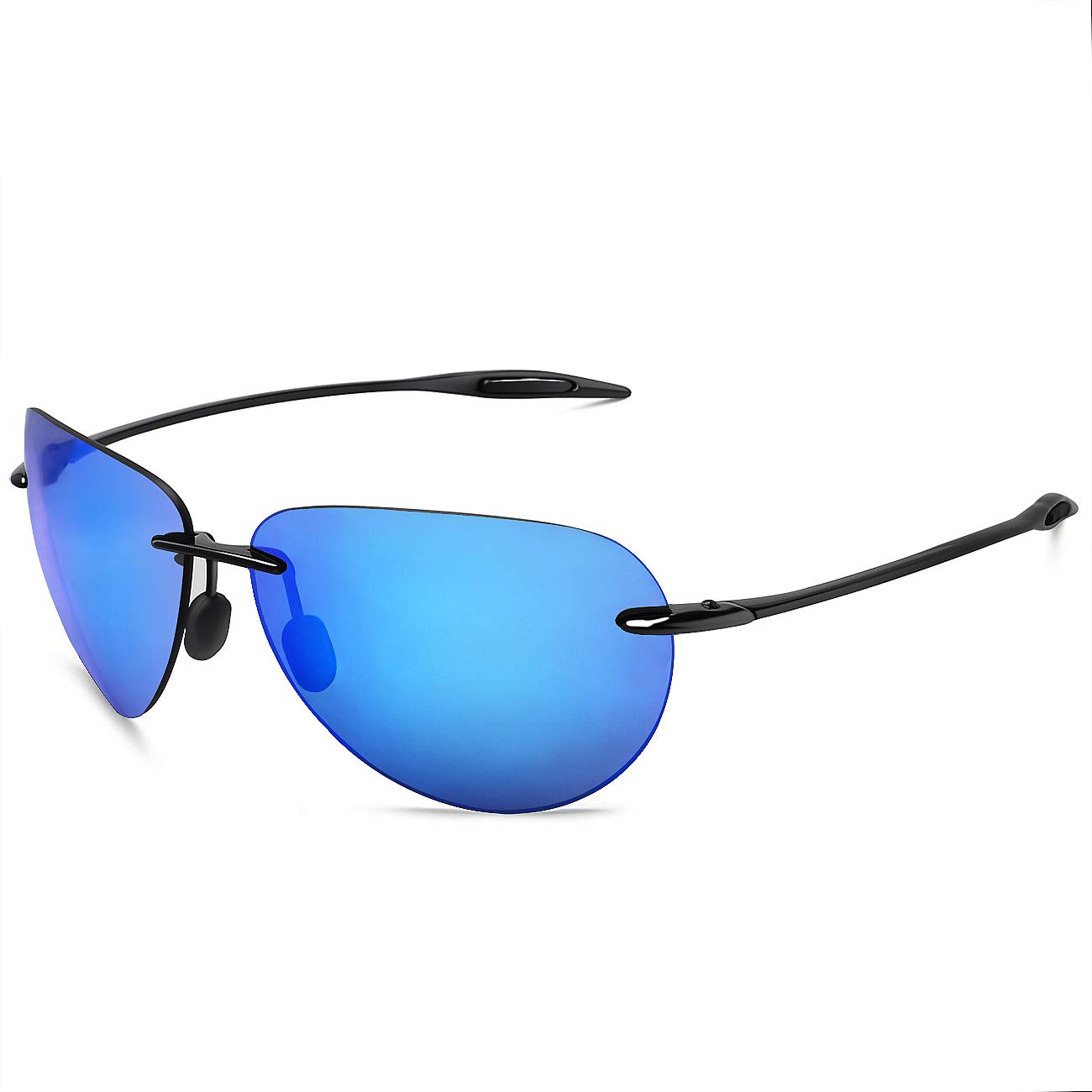 JULI Sports Sunglasses for Men Women Tr90 Rimless Frame for Running Fishing Golf Surf Driving MJ8009