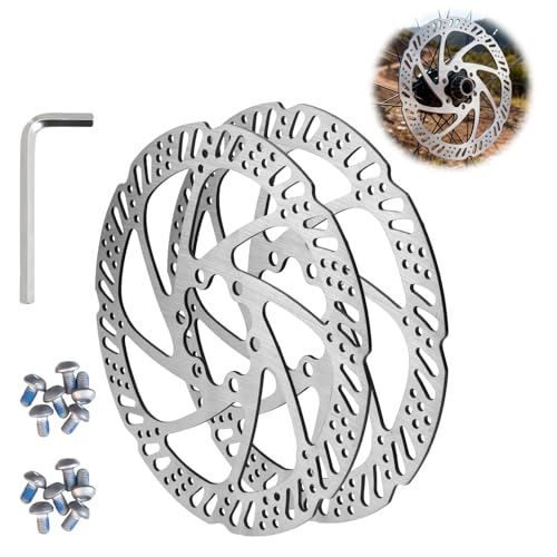 2 PCS Freno a Disco per Bicicletta, Dischi Freno a Disco Bicicletta 160mm in Acciaio Inox Resistenti E Leggeri, Anteriori E Posteriori per Mtb, Bici Da Corsa Con 12 Bulloni Dischi Freno