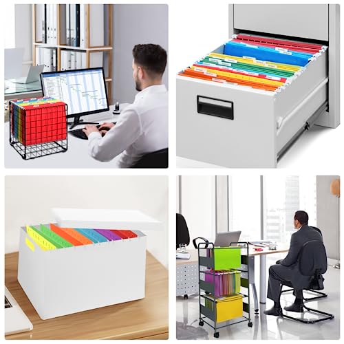 V-Opitos Pastas de arquivo suspensas de expansão de 2,5 cm, pacote com 6 pastas suspensas tamanho ca