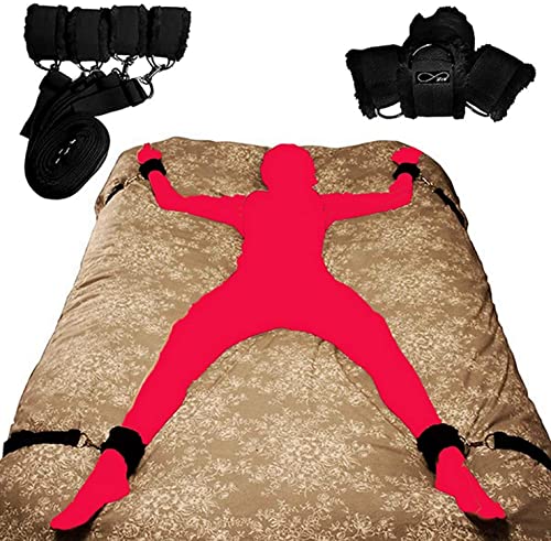 Sex Bondaged Bed Restraint for Couple Under Queen Bed Bondaged Adult Kit Arm and Leg Chain On Bed Sexy Straps for Women for Men Position Assistance SM Toys Sex Restraintants Set Sunglasses