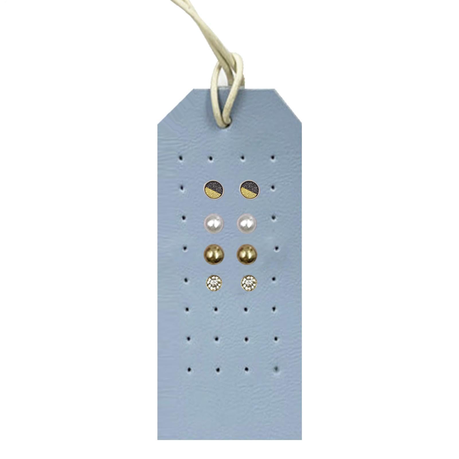 Sky Blue Stud Earring Display, Ear Studs Display Board 32 Mesh Holes Earring Hanger, Earrings Ear Studs Jewelry Show Display Showcase