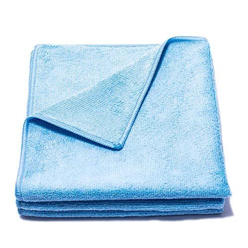 Poli Glow® 320 GSM Microfiber Towel – 16×16 in, 80/20 Polyester-Polyamide Blend, Overlock-Stitched Edges – Scratch-Free, Highly Absorbent Detailing Cloth for Auto, Marine & Home