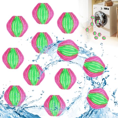 Lot de 12 balles anti-peluches pour machine à laver, sèche-linge, réutilisables, attrape-cheveux, attrape-peluches, pour enlever les poils d'animaux, les...