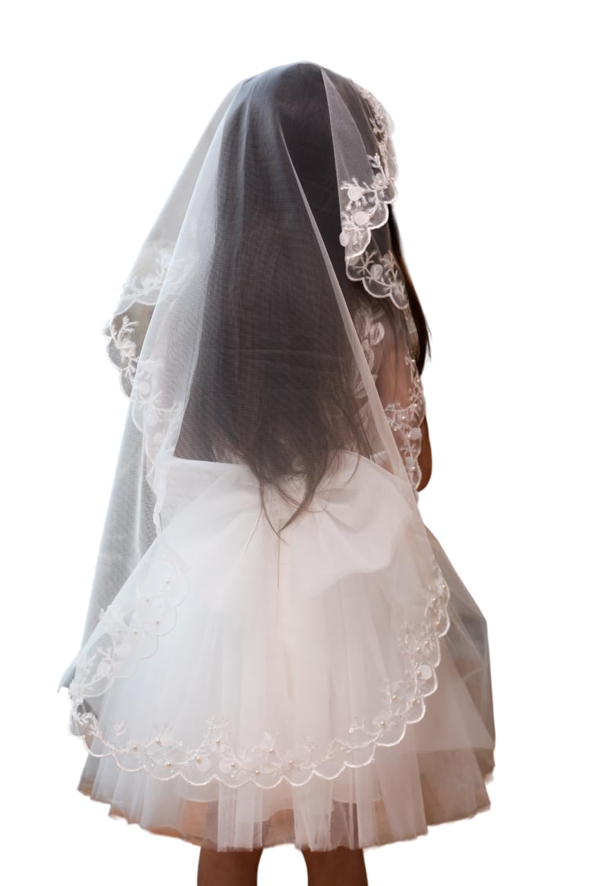 Girls Mantilla Veils Church Mass Veil First Communion Veils Lace Chapel Veil Mantilla Veils Latin Mass Church Veil