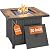 Bali Outdoors Propane Gas Fire Pit Table, 30 inch 50,000 BTU Square Gas Firepits with Fire Glass for Outside