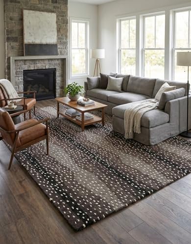 Image of Restoration and Renovation Antelope Cheetah Blue Animal Contemporary Handmade 100% Woolen Area Rugs & Carpets (Mink, 2.6' x 10')