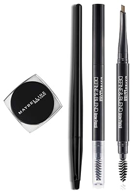 Maybelline New York Lasting Drama Gel Eyeliner,Blackest Black, 2.5g & Maybelline New York's Define & Blend Brow Pencil N