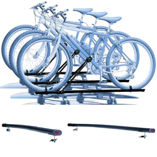 Set 3 Portabici tetto + Barre realizzato per CITROEN C4 PICASSO 2006-2013 in Acciaio robusti Set Barre da 122 CM + Kit Attacchi montaggio facile