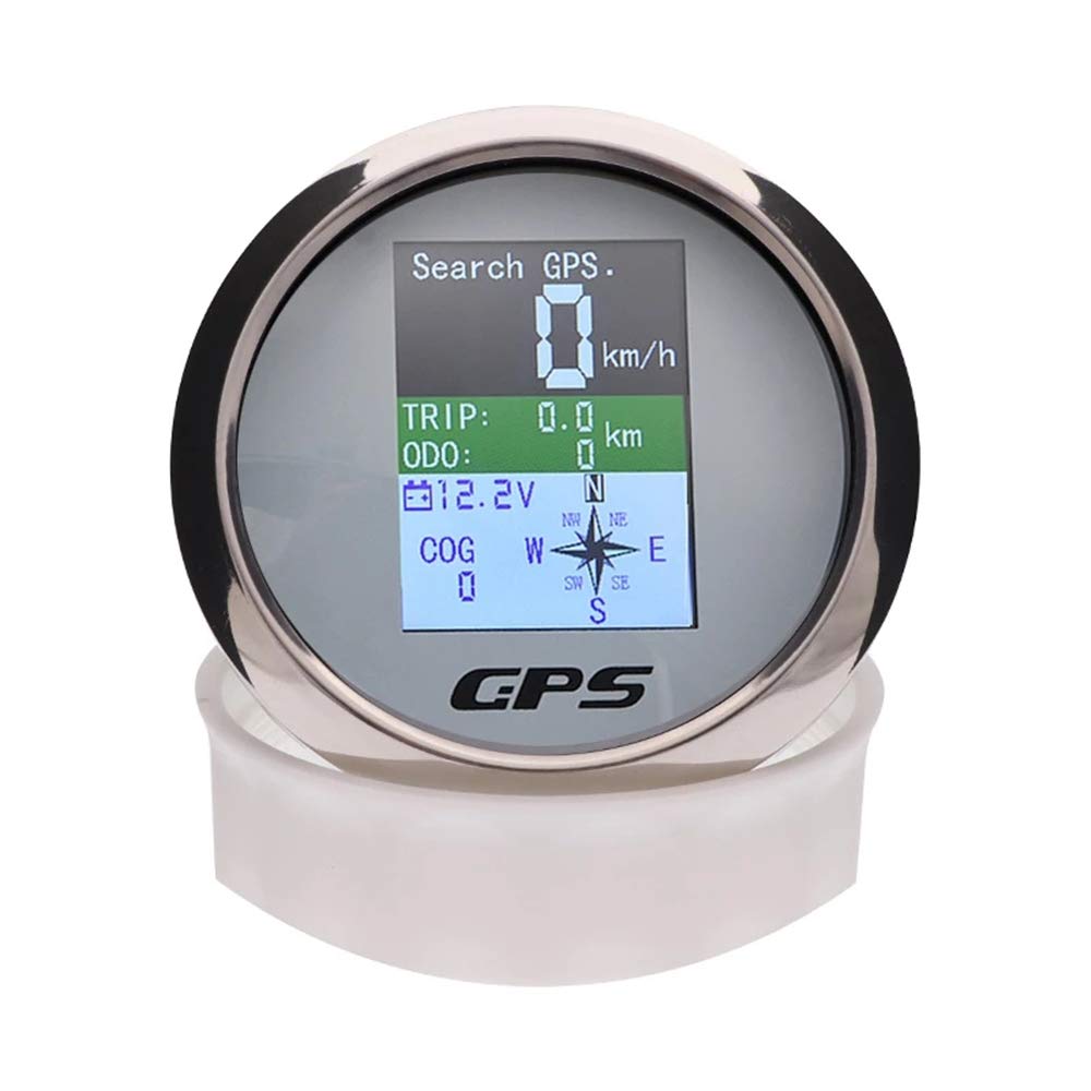 KAOLALI Tachimetro GPS da 85 MM Contachilometri Contagiri Digitale con Schermo TFT Impermeabile con Antenna GPS per Moto da Barca Auto
