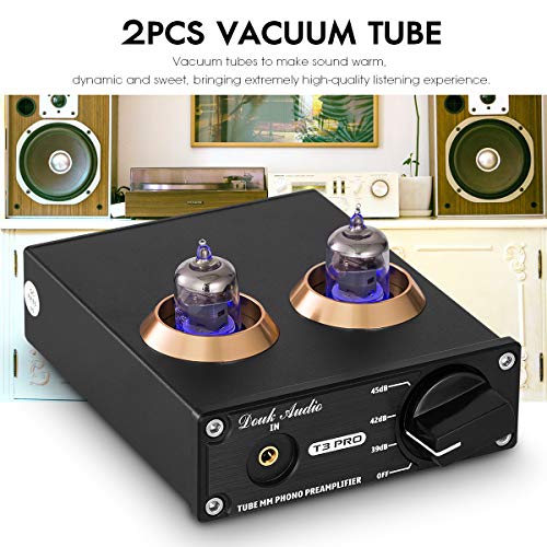 Vacuum Tube Phono Preamp, Mm Turntable Preamplifier For Record Player/Home Stereo Amplifier/Active Speaker With Gain Control [Douk Audio T3 Pro] #TOP6