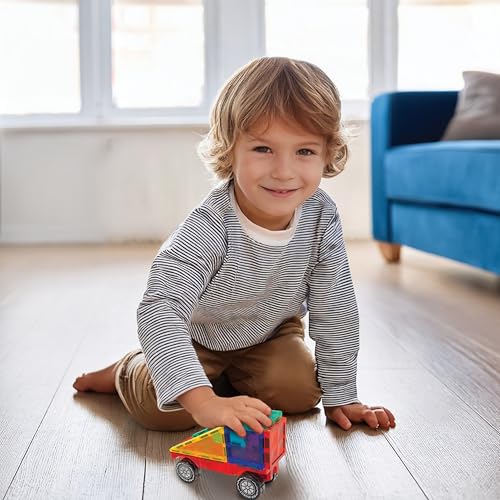 Image of Crayola PIP-Mobiles Rolling Chassis Accessory for Magnetic Building Tiles - Add Wheels to Crayola PIP-Tile Sets - STEM Learning Toy for Kids Ages 3+ - Creative Educational Travel Toy - 2-Pack (Bold)