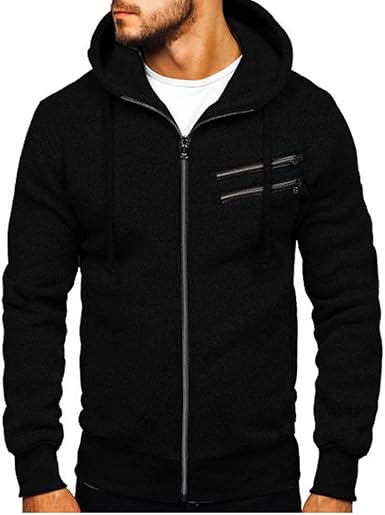 men zip decoration plain jacket