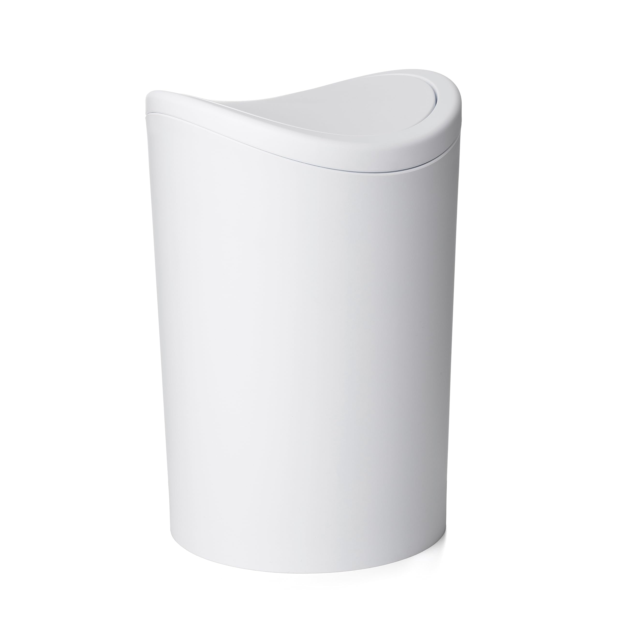 Tatay Bathroom Bin Swing Lid Compact Modern Design Durable Plastic White New