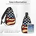 Famame Vintage American Flag Sling Backpack Chest Bag Crossbody Shoulder Bag Gym Cycling Travel Hiking Daypack For Men Women