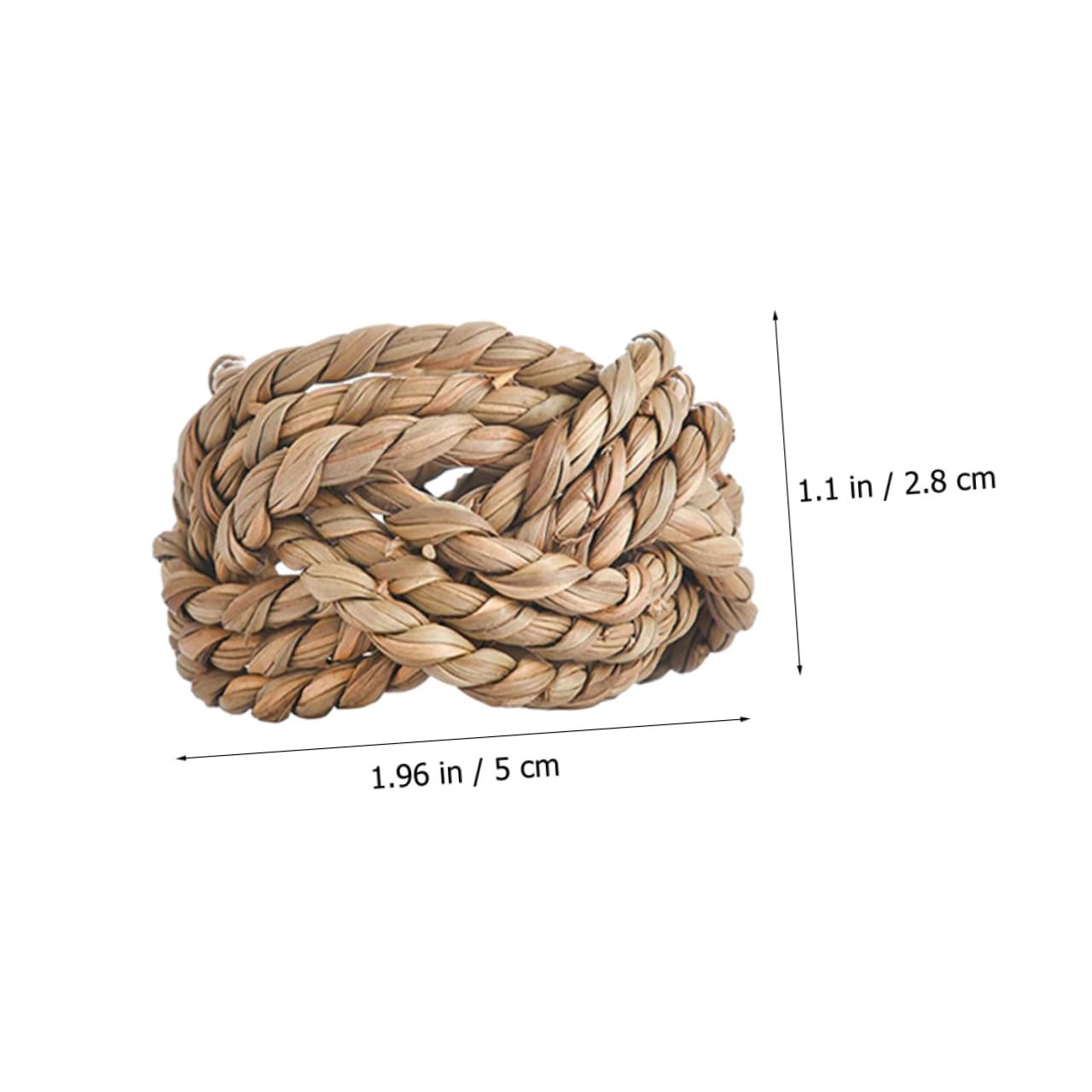 Lot de 6 Ronds de Serviette Tissés Main en Paille Naturelle Style Rustique Campagnard Décorations de Table à Manger pour Fêtes Mariages et Dîners Familiaux Porte-Serviettes