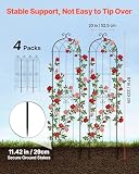 VEVOR Kratownica ogrodowa 220 x 52,5 cm 4 szt., dekoracyjne stojaki do ogrodu i klombu z wykończeniem proszkowym do podłączania, metalowe kratki do pomidorów róż pnących roślin