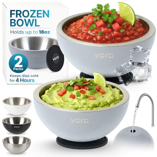 Vora 18oz Gray Stainless Steel Dip Chiller Bowl (2 Pack)