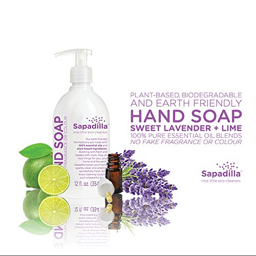 Sapadilla Sweet Lavender + Lime Biodegradable Liquid Hand Soap Pump, 12 Ounce, (Pack Of 3) #TOP2