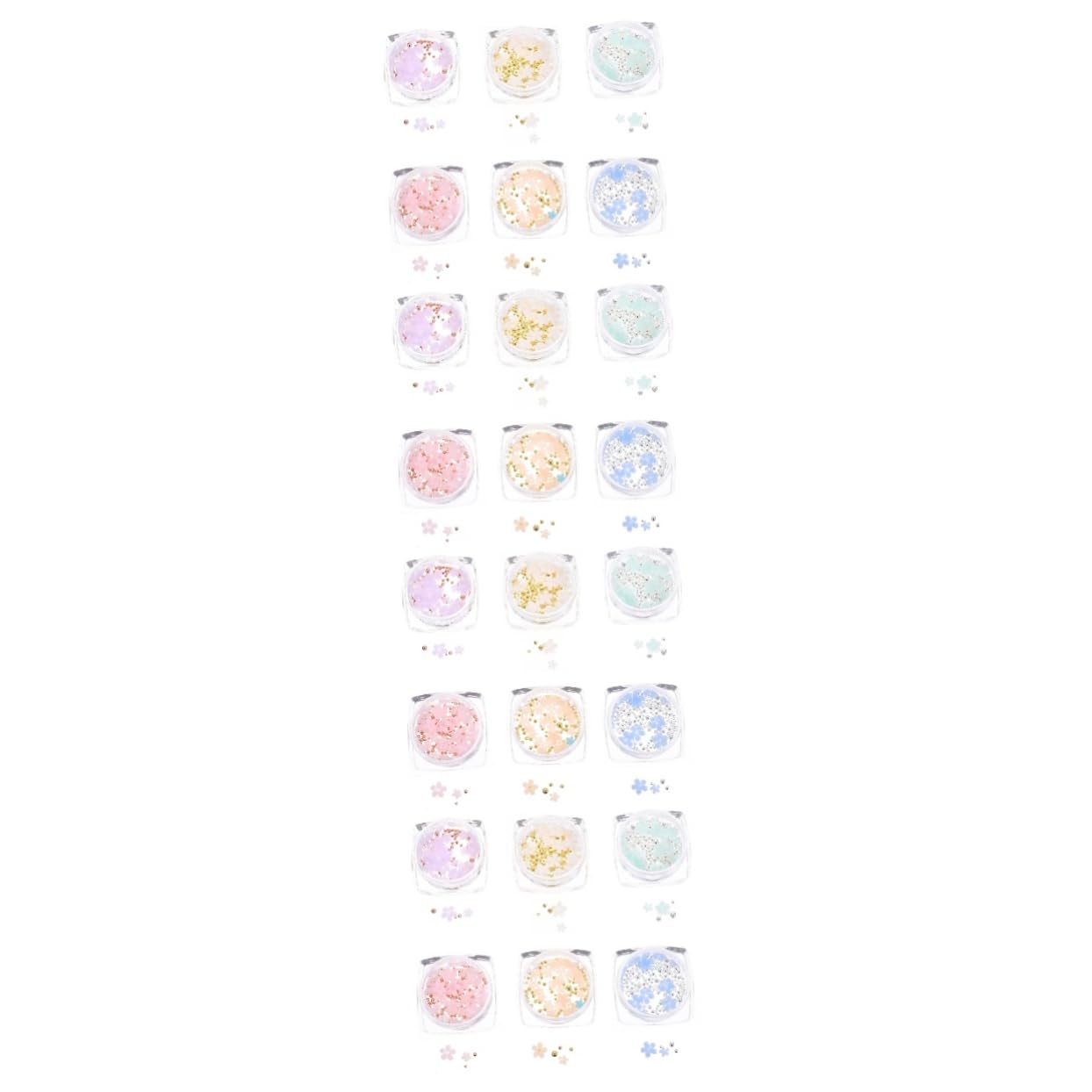 VICASKY 5 Ensembles Boîte De Charms De Fleurs Pour Ongles Accessoires De Décoration De Nail Art Éblouissants Et Créatifs 6 Boîtes * 5
