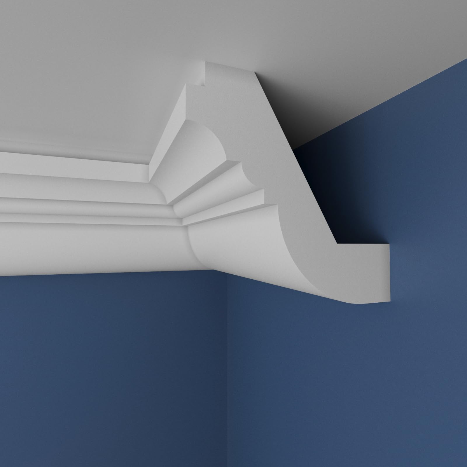 WOLDECOR XPS Cornice Coving – Decorative Coving Moulding for Ceilings, Lightweight Paintable Ceiling Coving Trim, Easy DIY Installation, Durable and Moisture Resistant (WS19, 2 Meters)