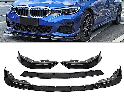 Spoiler avant pour BMW Série 3 G20 de 2018 à 2022 : pack de 3 spoilers pelles noirs