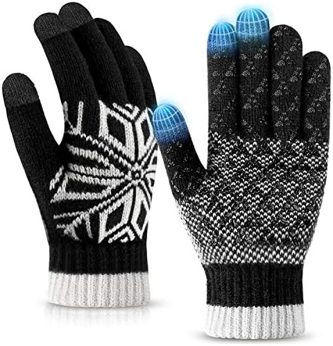 Winter Gloves for Women and Men,Touchscreen Gloves,Warm Knit Wool,Anti-Slip