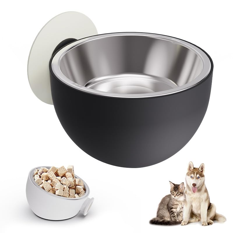 Comedero-Bebedero Elevado para Perros y Gato Pequeño o Mediano Comedero para Perro Cuenco de Comida para Mascotas Perro o Gatos Acero INOX. Múltiples Alturas Soporte Imantado de Gran Agarre y Cómodo