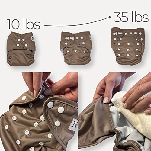 Cloth Diaper Cover, Washable Reusable Diaper Cover With Snap Closure, Cloth Diaper Shell For Prefold, Flat Or Fitted Cloth Diaper Inserts, Wet Bag Included, Harlow By Nora's Nursery #TOP2